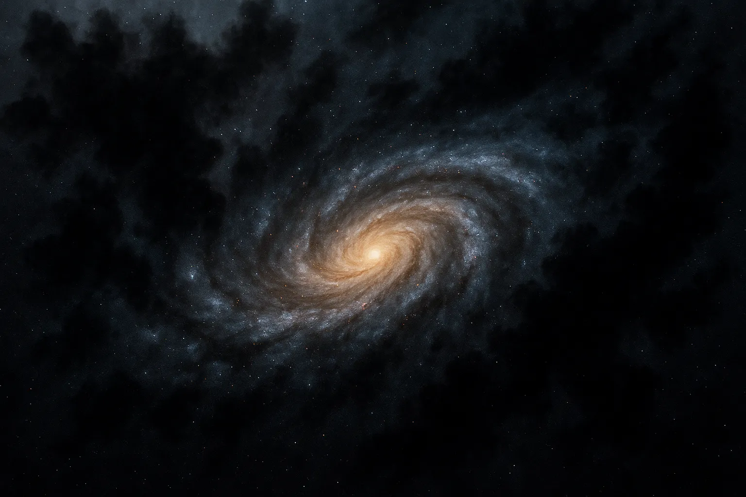 銀河の渦とダークマターのイメージ