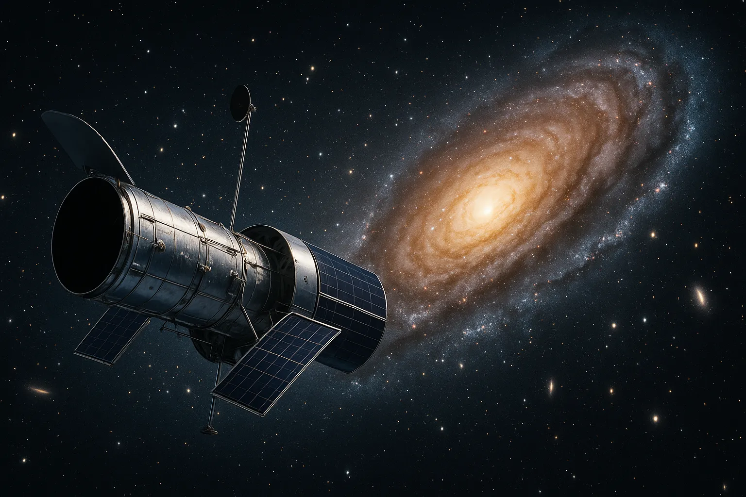 宇宙望遠鏡と銀河のイメージ