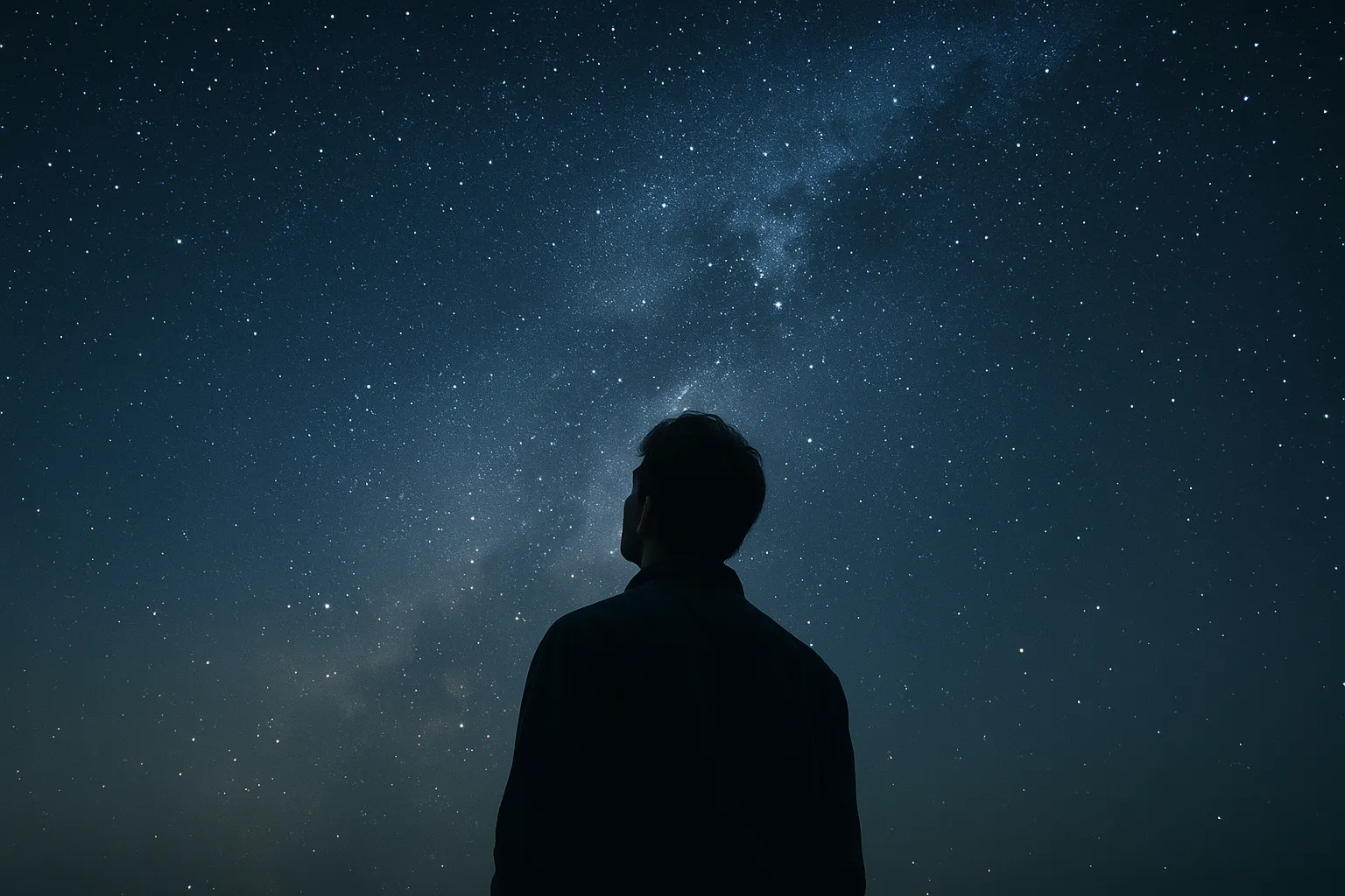 夜空を見上げる人のイメージ