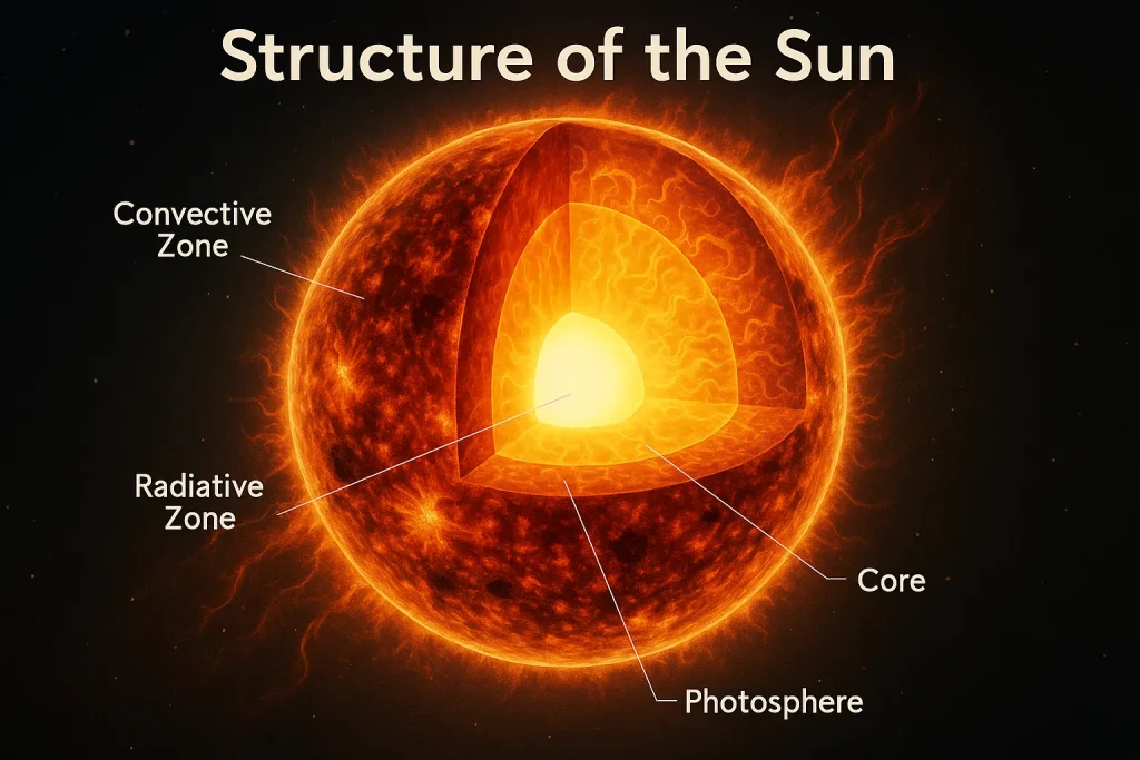 太陽の内部構造のイメージ図