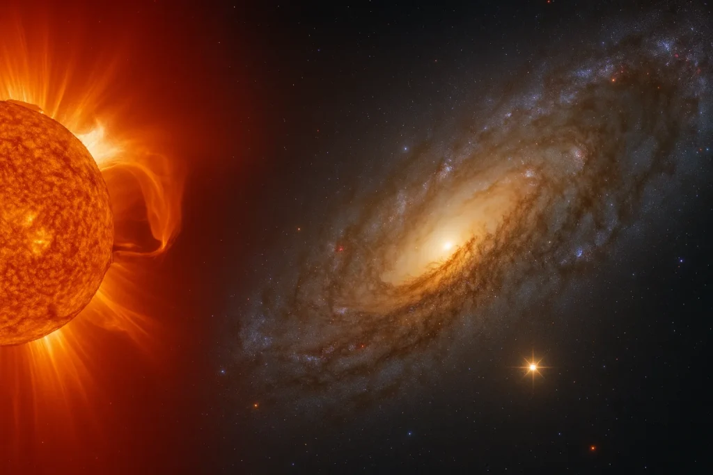 太陽と銀河のイメージ