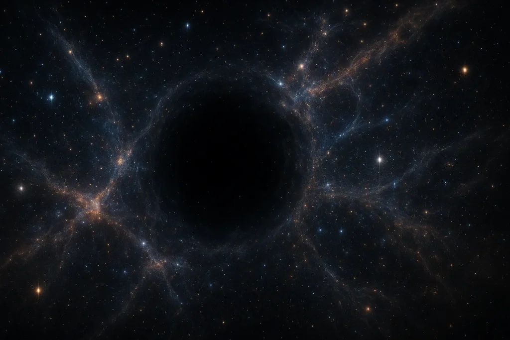 宇宙のボイドをイメージしたCG画像