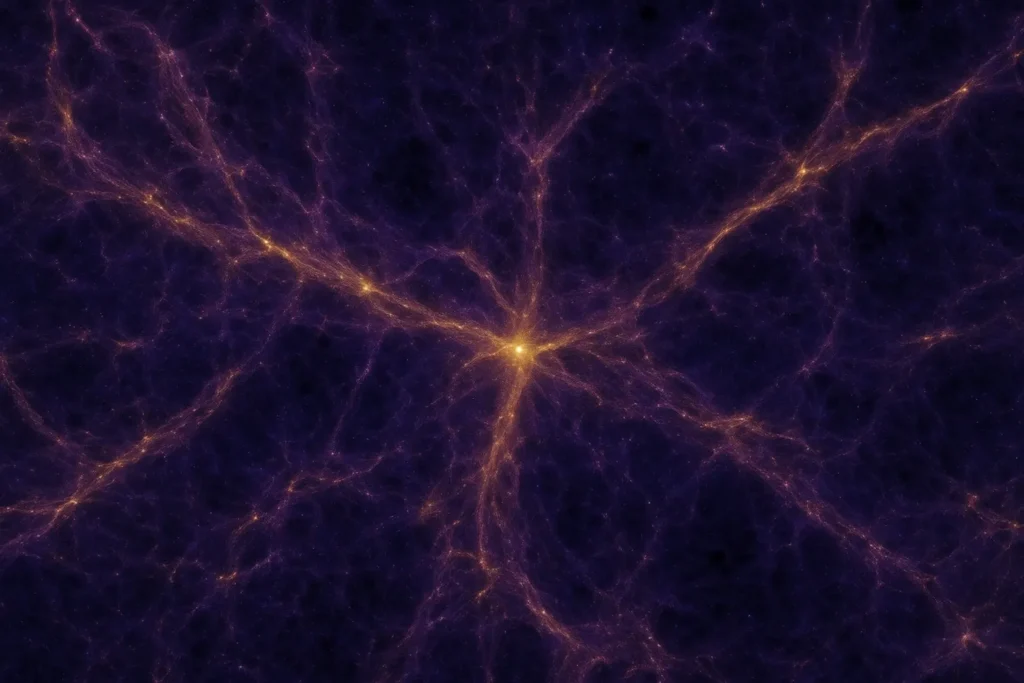 コズミックウェブとボイド構造のイメージ