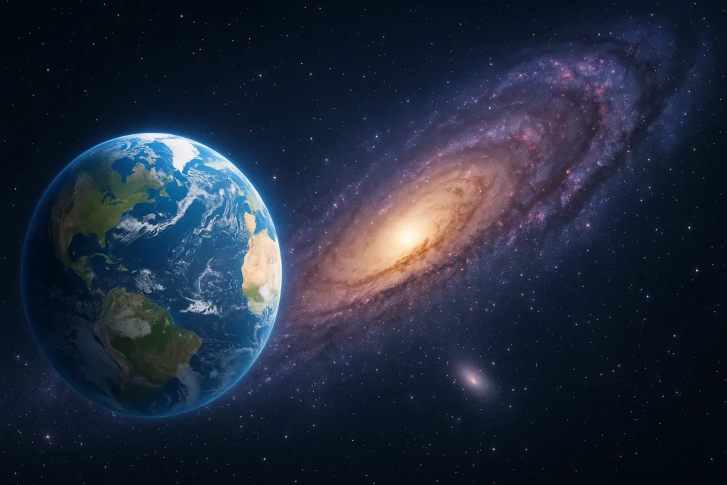 地球と銀河のイメージ画像