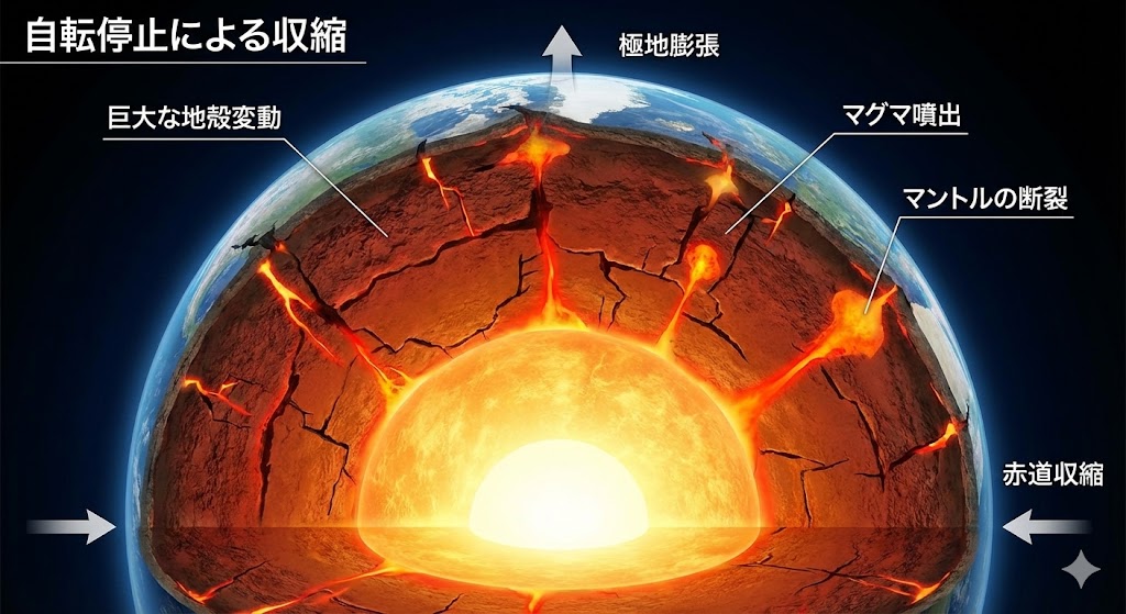 地球内部の断裂イメージ図