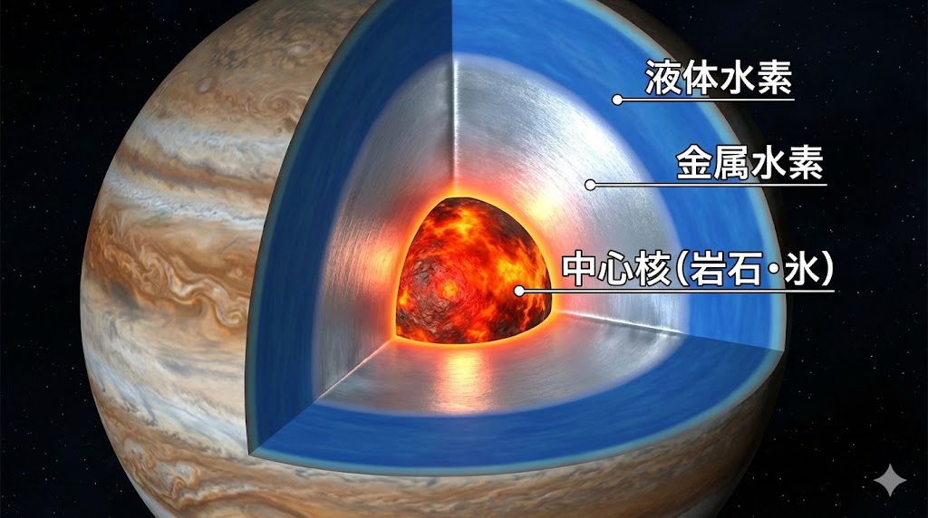 木星の中心部のイメージ