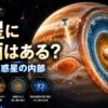 木星に地面はあるのかを解説する記事のアイキャッチ画像。巨大ガス惑星の雲や内部構造をイメージした宇宙科学デザイン
