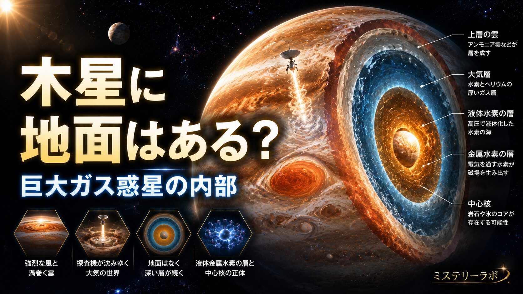 [骨董品処分] [大理石] 木星風　天王星風 木星には地面がないのはなぜ？ガス惑星の内部構造をやさしく解説