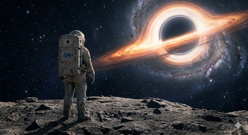 宇宙の深淵を見つめる人