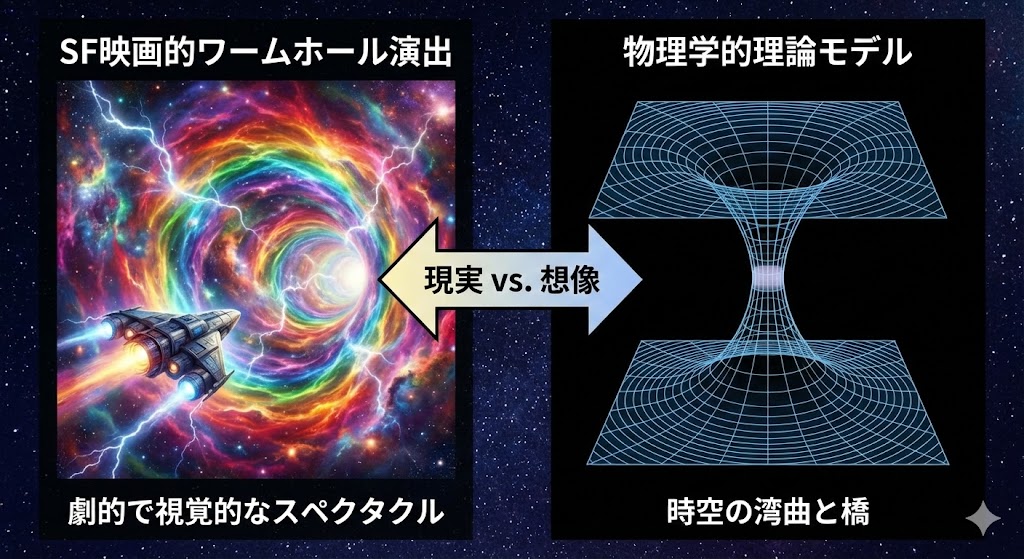 SF映画のワームホール描写のイメージ