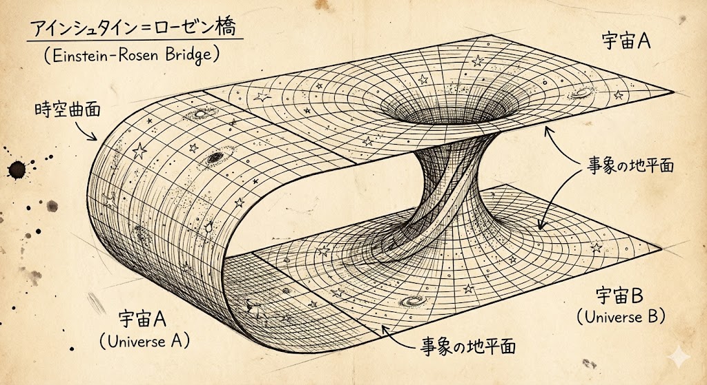 アインシュタイン＝ローゼン橋の模式図