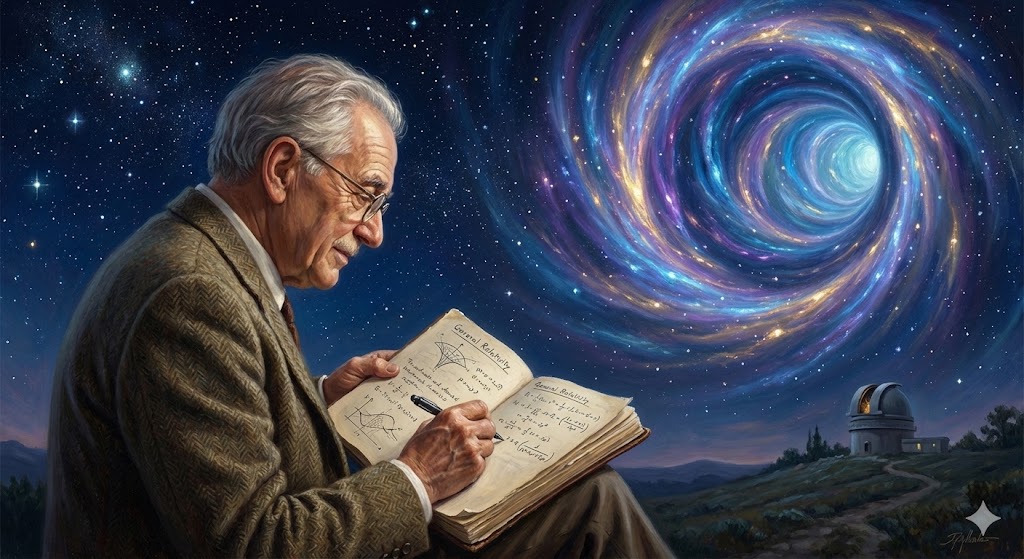 科学者がワームホールを想像するシーン