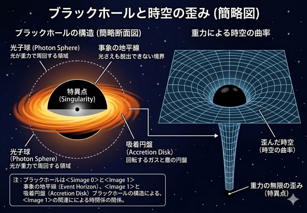 ブラックホール中心の概念図