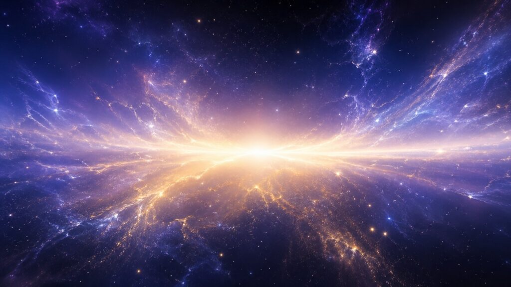 宇宙背景放射を宇宙最古の光として表したイメージ画像