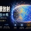 宇宙背景放射とは何かを解説する記事のアイキャッチ画像。宇宙最古の光と温度ムラ、マイクロ波として残るビッグバンの名残を表現した宇宙科学デザイン