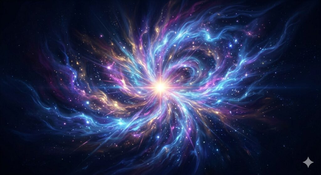 インフレーション理論で宇宙が急膨張するイメージ