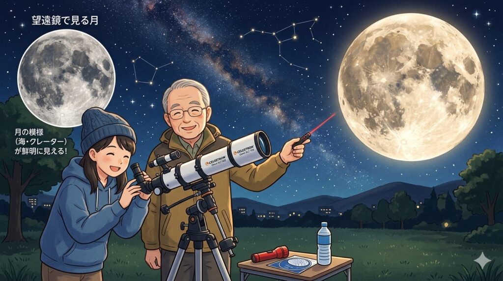 地球から見た月の観測イメージ