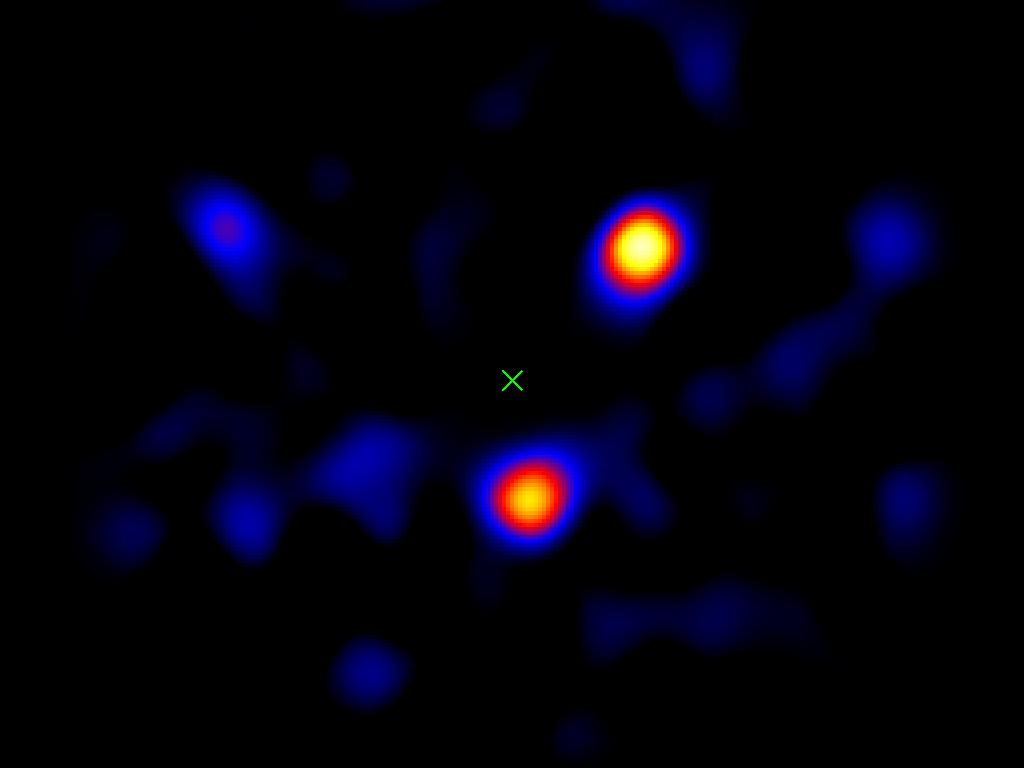 恒星HR 8799の周囲を公転する複数の系外惑星を捉えた直接撮像画像